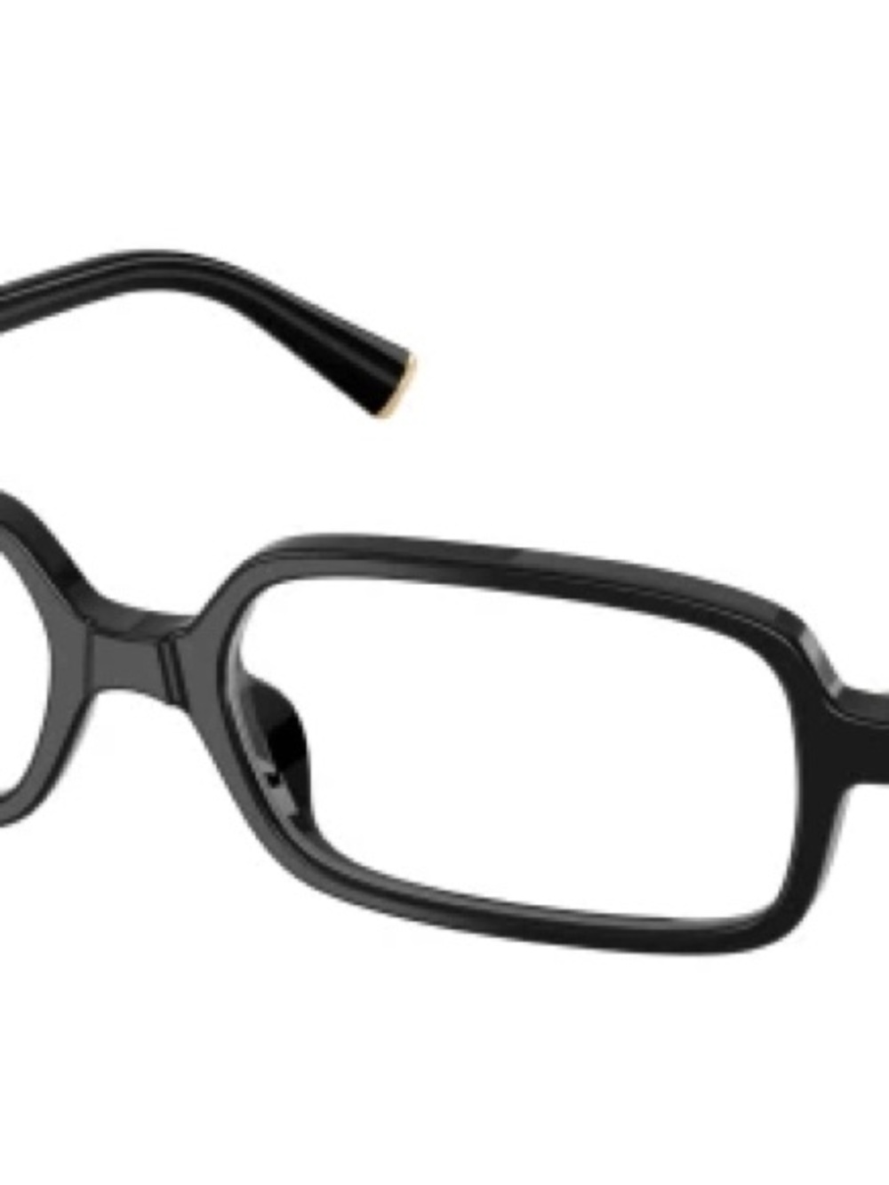 Miu Miu Black Rectangular Women's Eyeglass Frames with Gold Accents